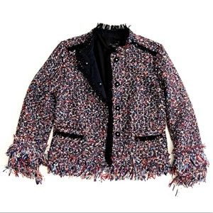 ANN TAYLOR Fiesta Tweed Multi Color Jacket